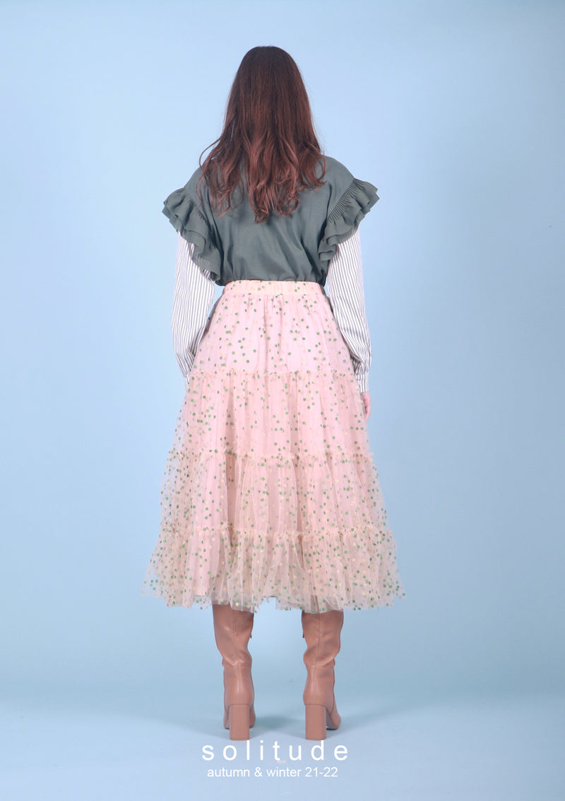 Ruffles Stripled Sleeves Top