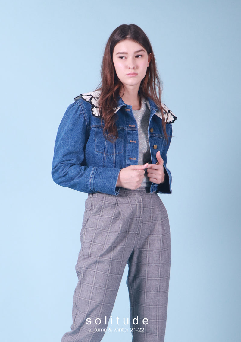Lace Trimmed Denim Jacket