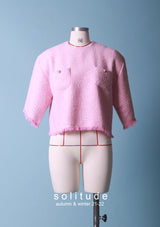 Pink Tweed Top