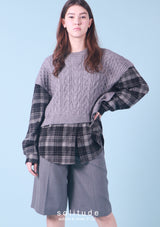 Knit Mixed Woven Top