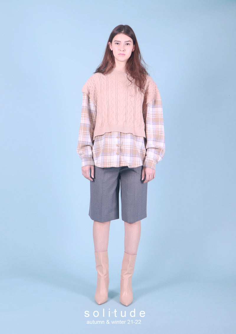 Knit Mixed Woven Top