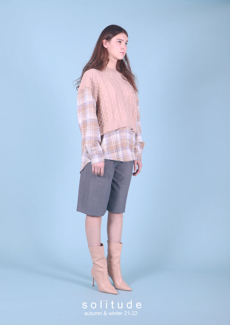 Knit Mixed Woven Top