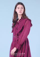Printed Dress with Belt Set