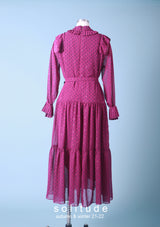 Printed Dress with Belt Set