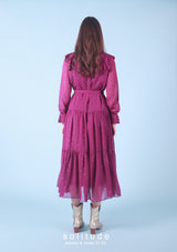 Printed Dress with Belt Set