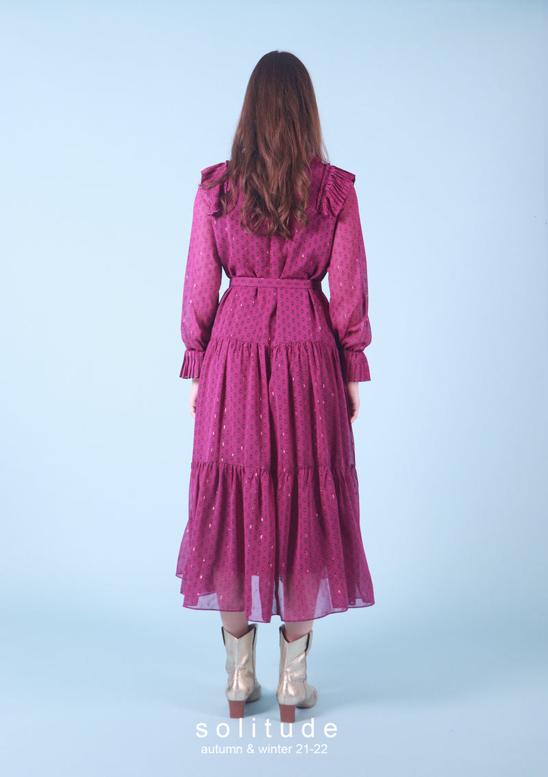 Printed Dress with Belt Set