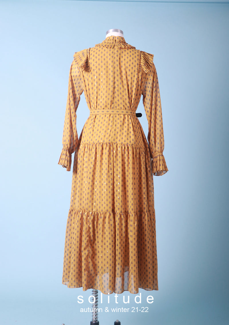 Printed Dress with Belt Set