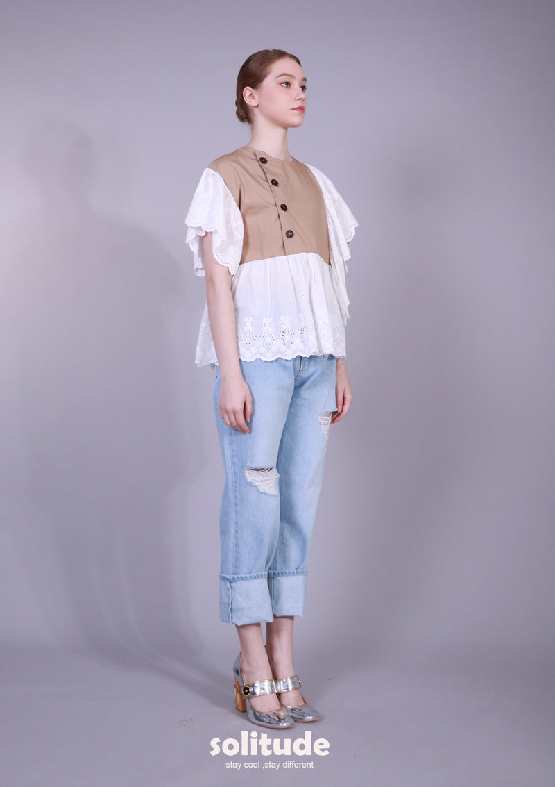 LACE MIXED TOP