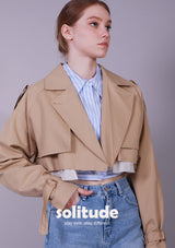 DOUBLE LAYER CROPPED JACKET