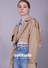 DOUBLE LAYER CROPPED JACKET