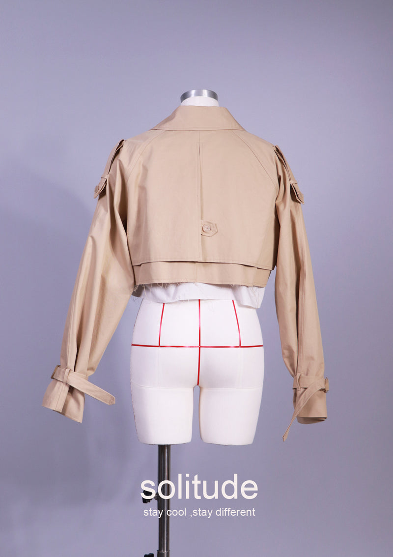 DOUBLE LAYER CROPPED JACKET
