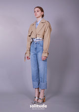DOUBLE LAYER CROPPED JACKET