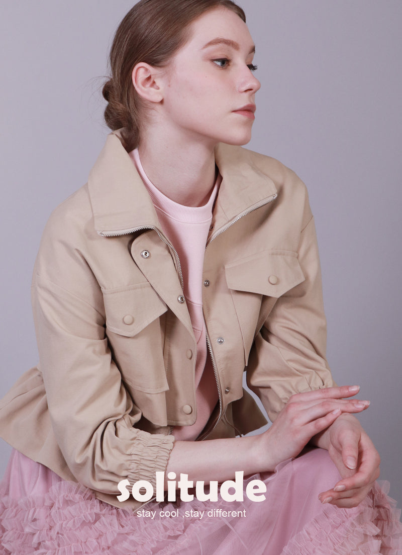 ZIP UP WOVEN JACKET