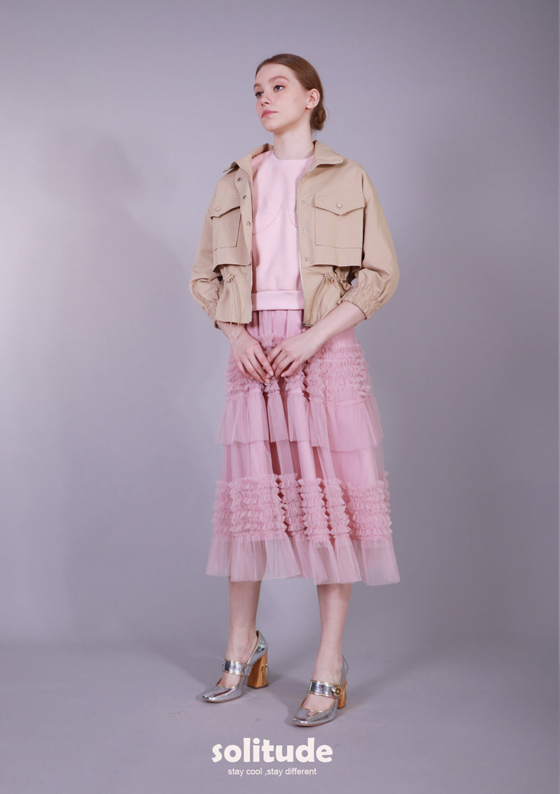 ZIP UP WOVEN JACKET