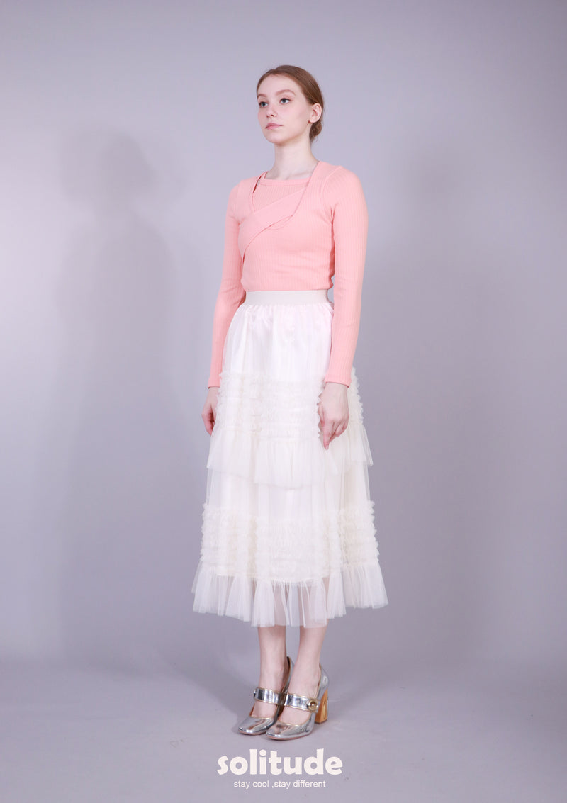 WHITE TULLE SKIRT
