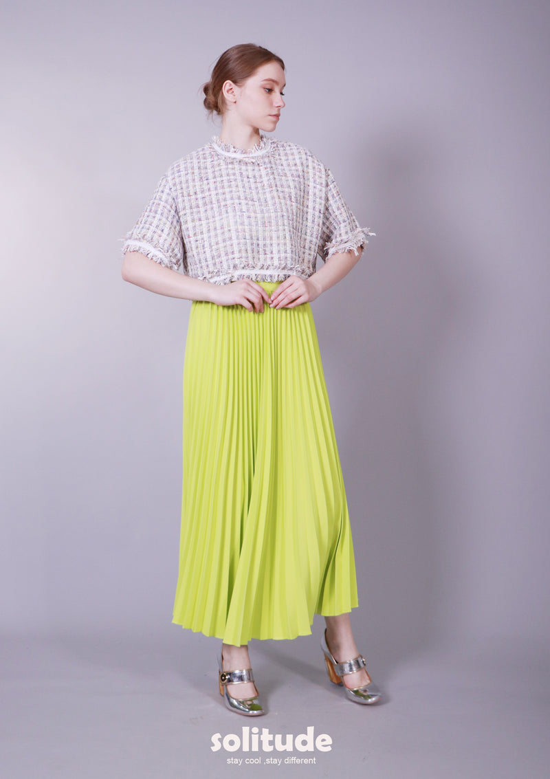 WHITE TWEED TOP