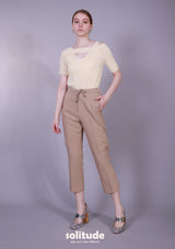 LIGHT YELLOW RIBBED TOP