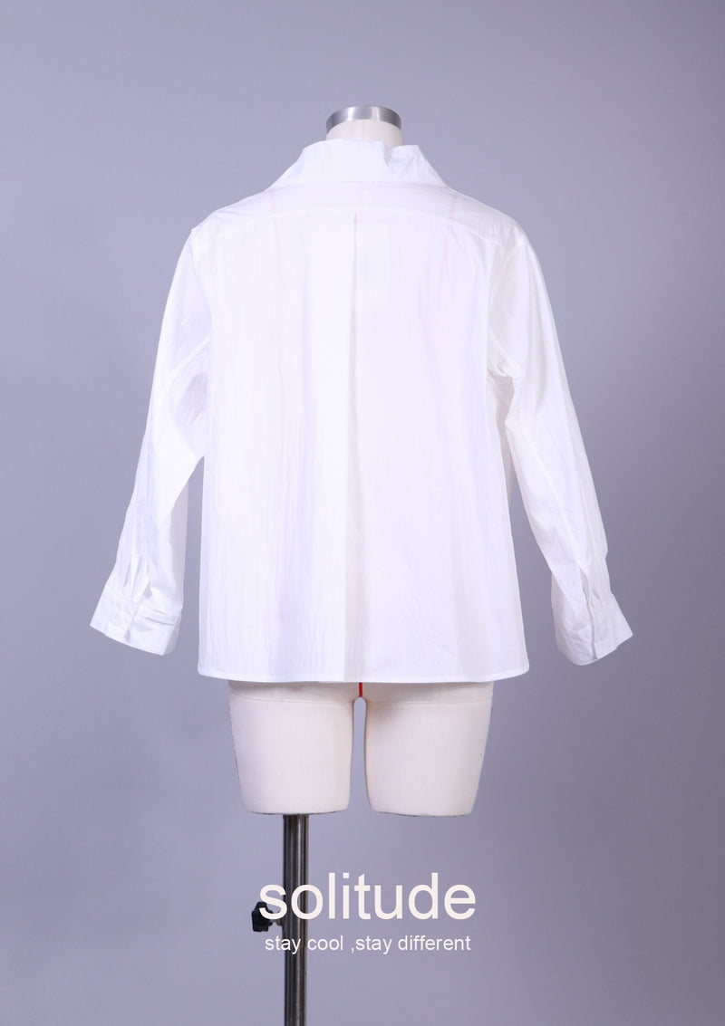 WHITE DRAWSTRING SHIRT