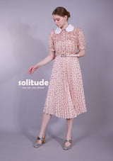 LACE COLLAR DRESS WITH BELT SET