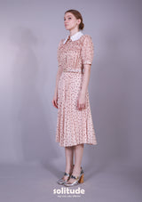 LACE COLLAR DRESS WITH BELT SET