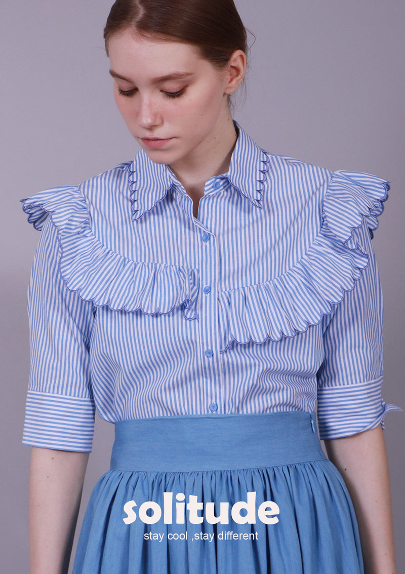 RUFFLES STRIPED SHIRT