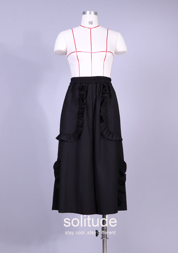 BLACK RUFFLES PANTS
