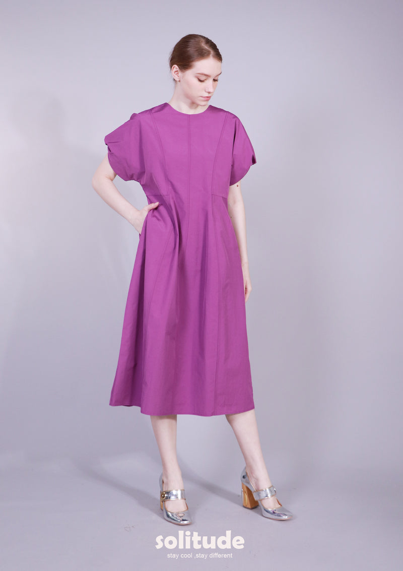 PUFF-SLEEVLES DRESS