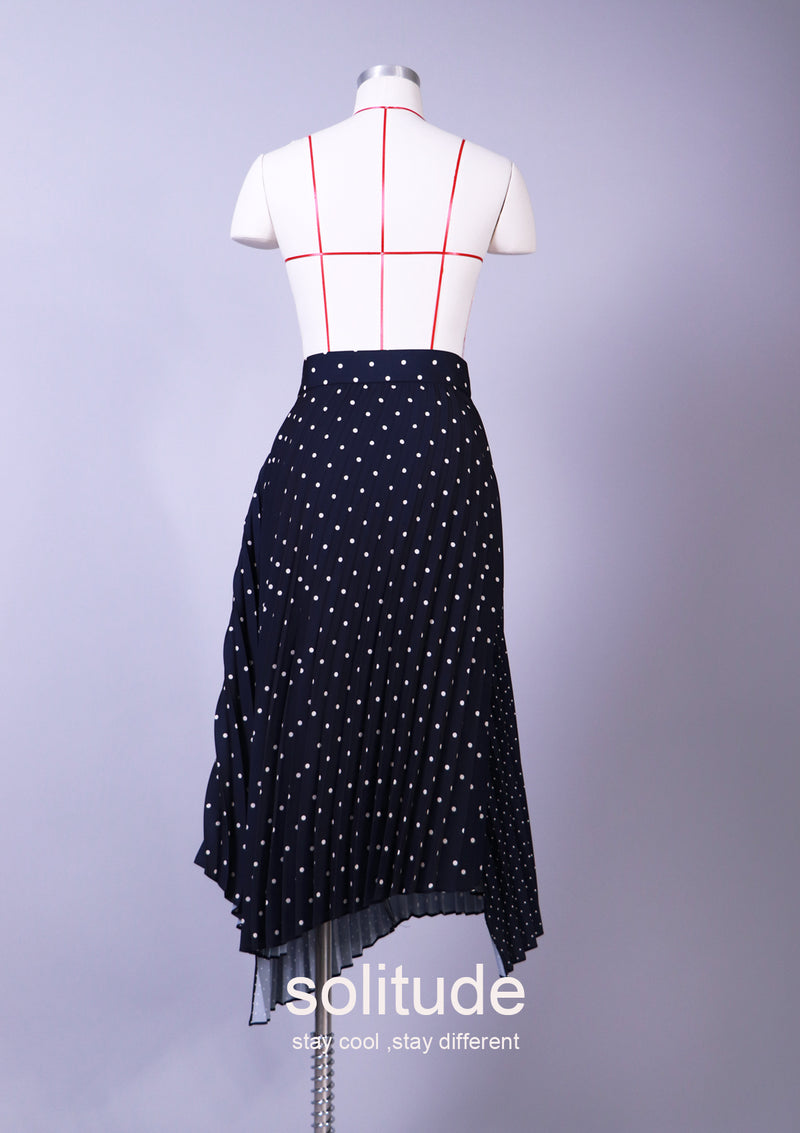 DOT PLEATED SKIRT