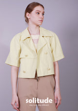 YELLOW CROPPED JACKET