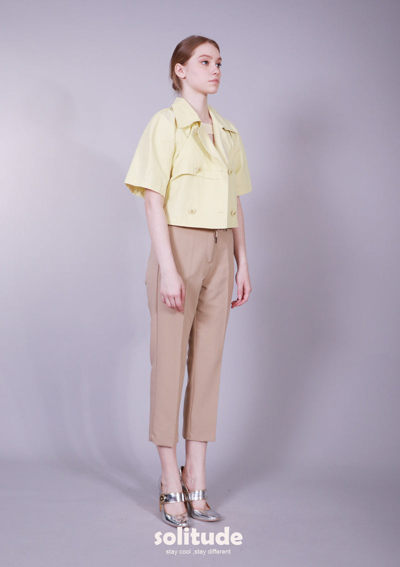 YELLOW CROPPED JACKET