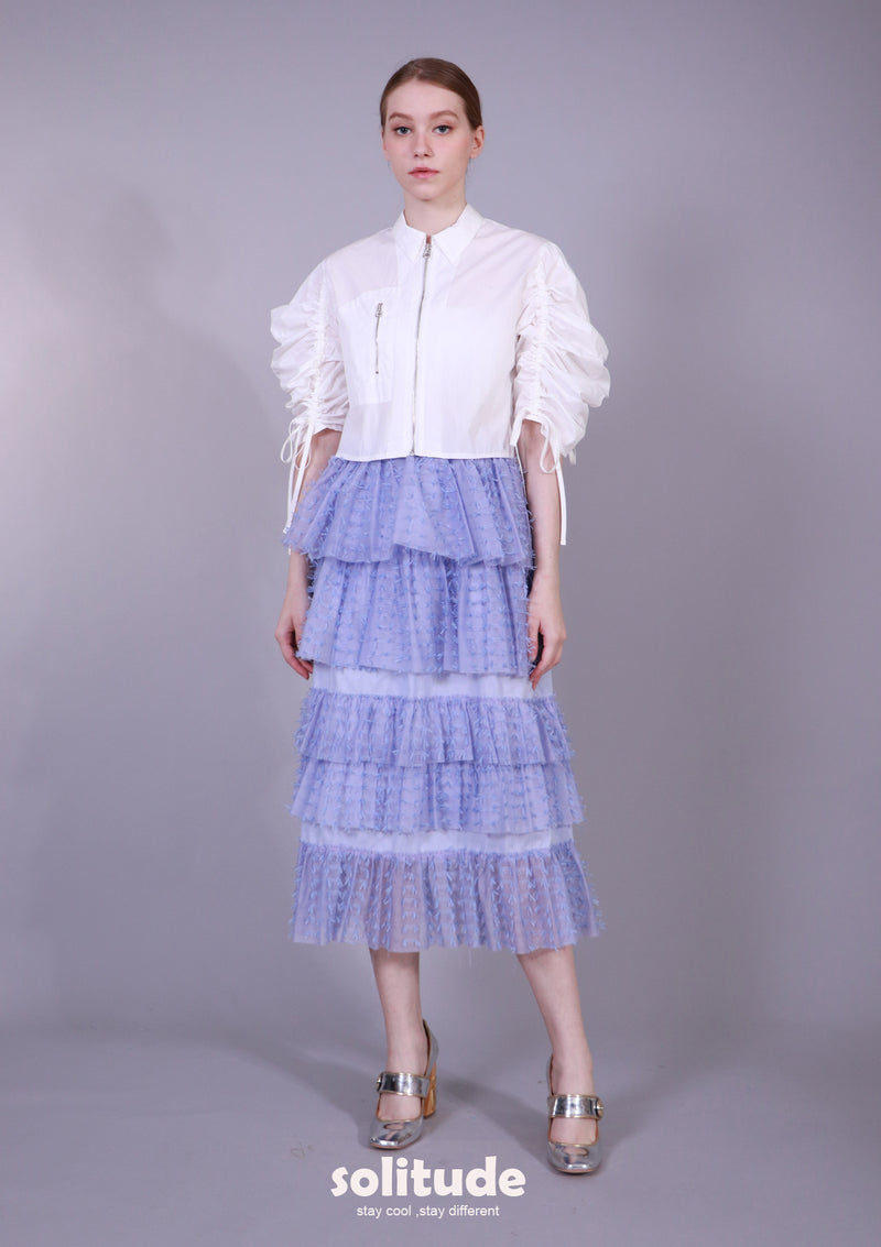 PURPLE LAYERED TULLE SKIRT