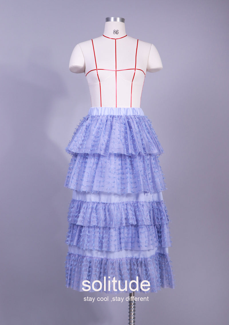PURPLE LAYERED TULLE SKIRT