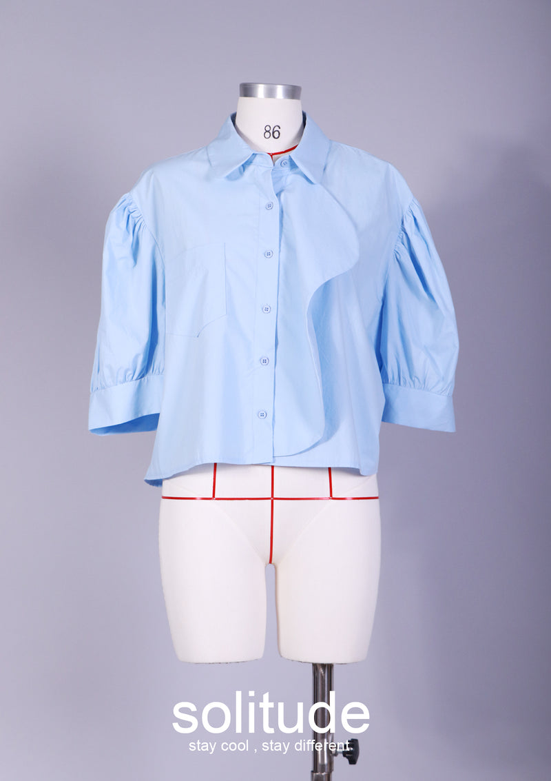 Blue Drop Shoulder Shirt