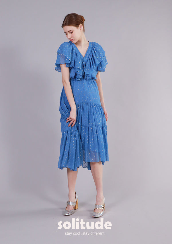 Blue Printed Dress