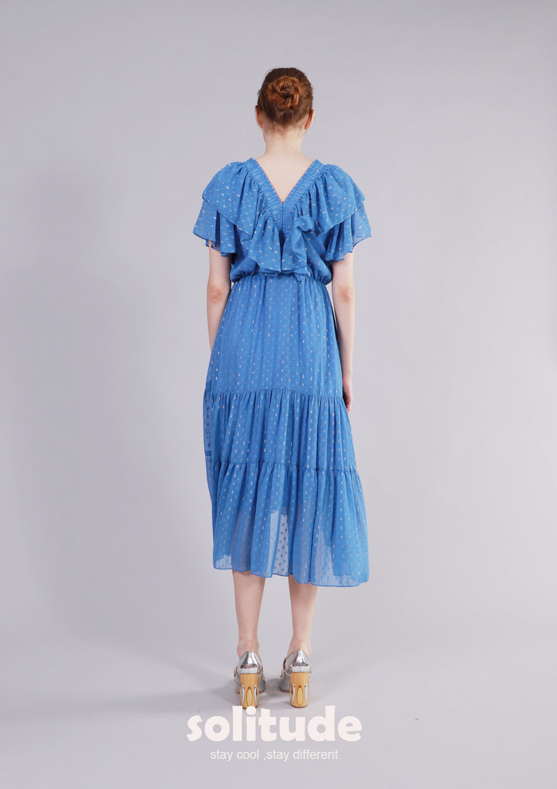 Blue Printed Dress