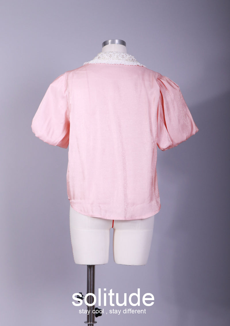 Pink Puff Sleeved Blouse