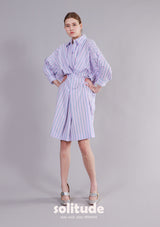 Purple Striped Shirt Dress