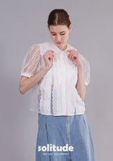 White Lace Trimmed Shirt