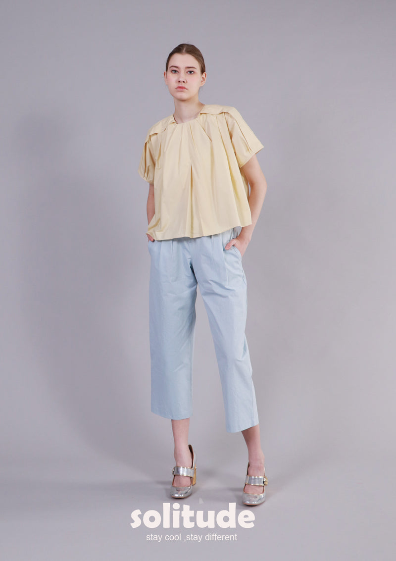 Yellow Pleated Top