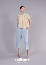 Yellow Pleated Top