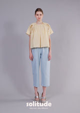 Yellow Pleated Top