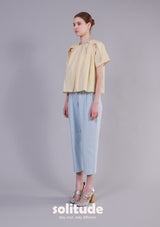Yellow Pleated Top