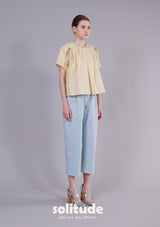Yellow Pleated Top