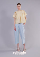 Yellow Pleated Top