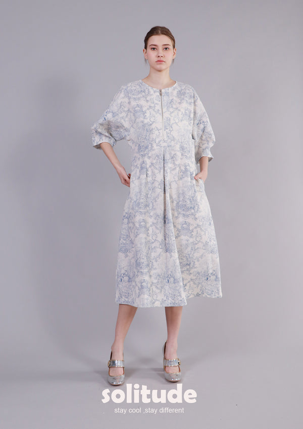 Blue Floral-print Dress