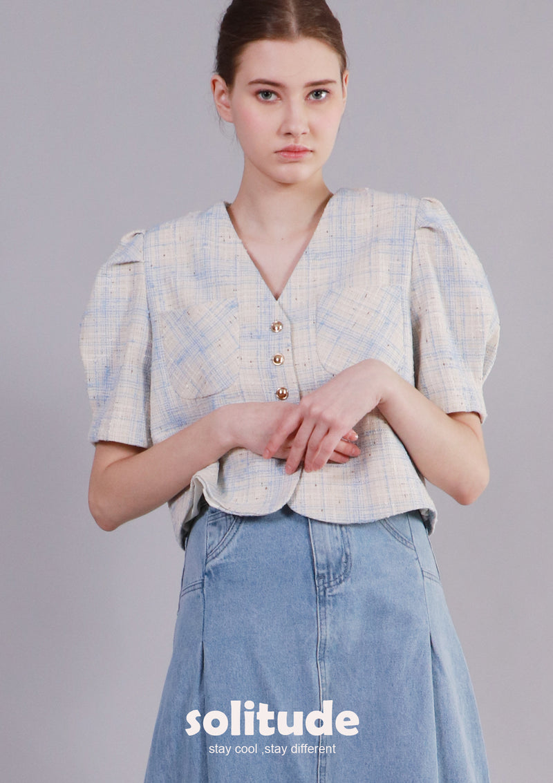 Checked Crop Jacket