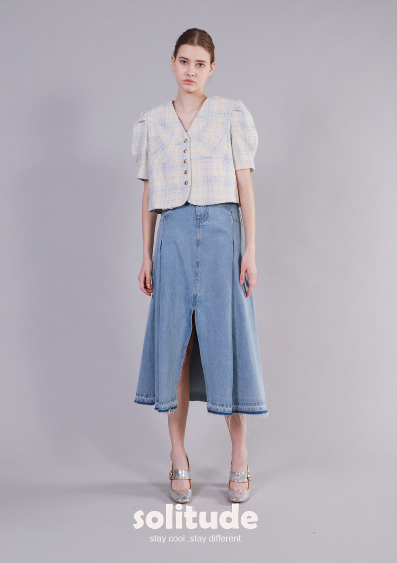 Checked Crop Jacket