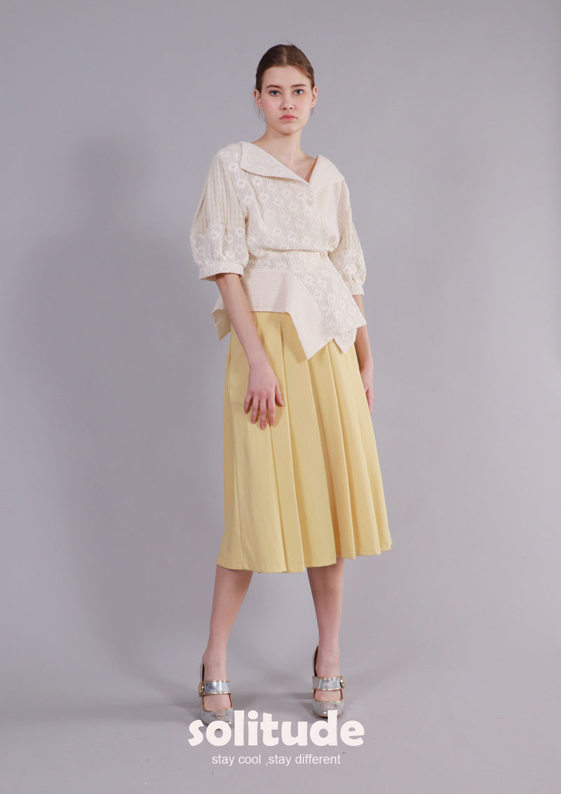 Yellow Pleated Skirt