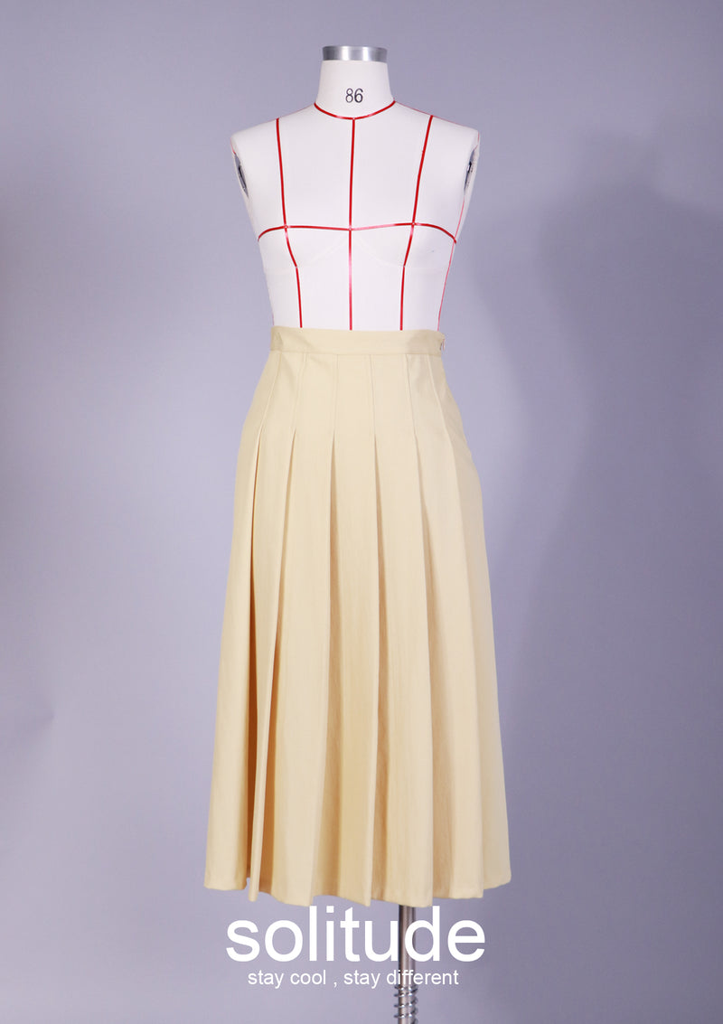 Yellow Pleated Skirt