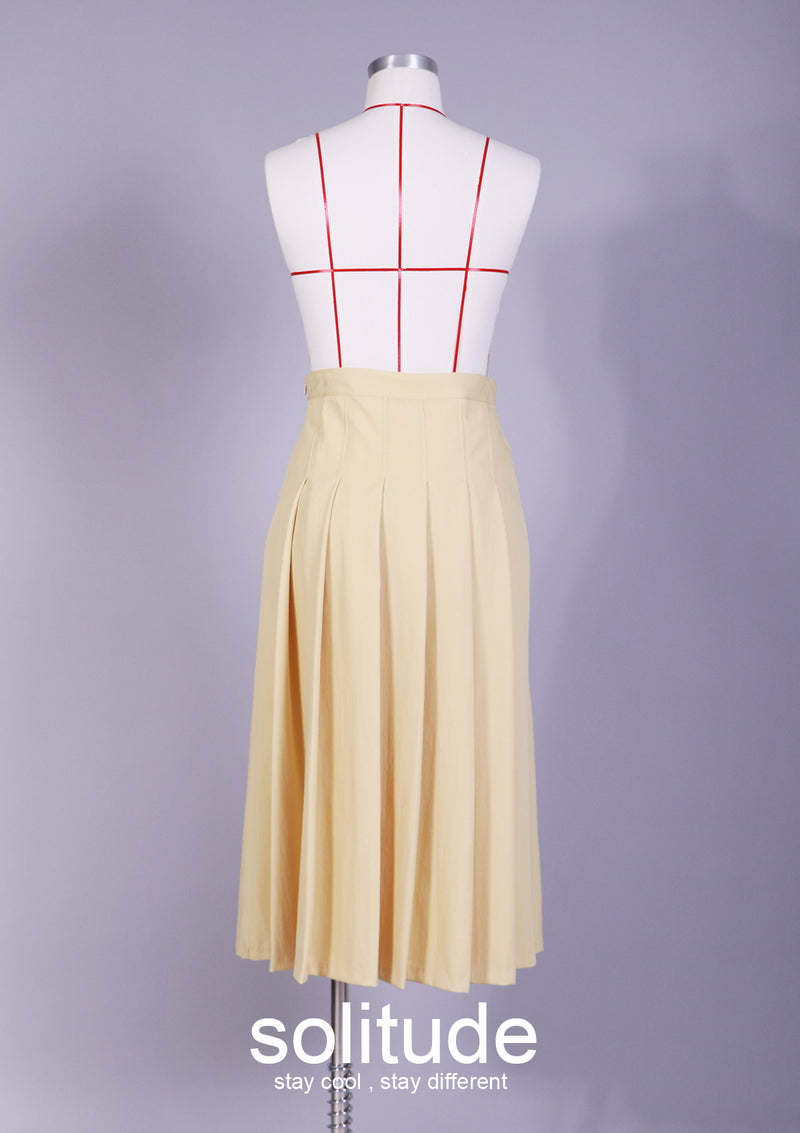 Yellow Pleated Skirt
